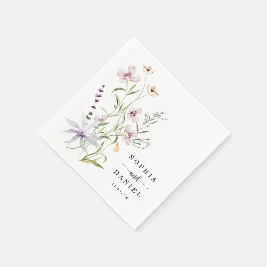 Rustic Delicate Wildflower Wedding Servet (Hoek)