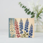 Rustic Delphinium Botanical Briefkaart (Staand voorkant)