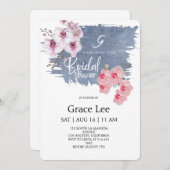 Rustic Denim Bridal Shower Invitation Kaart (Voorkant / Achterkant)