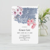 Rustic Denim Bridal Shower Invitation Kaart (Staand voorkant)