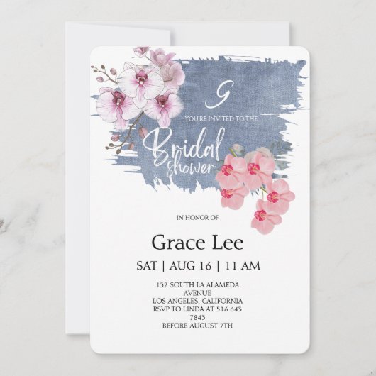 Rustic Denim Bridal Shower Invitation Kaart (Voorkant)