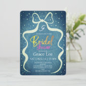 Rustic Denim Bridal Shower Invitation Kaart (Staand voorkant)
