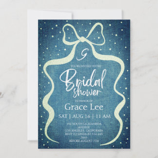 Rustic Denim Bridal Shower Invitation Kaart