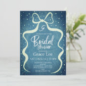 Rustic Denim Bridal Shower Invitation Kaart (Staand voorkant)