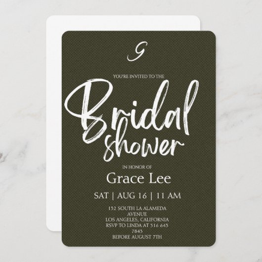 Rustic Denim Bridal Shower Invitation Kaart (Voorkant / Achterkant)