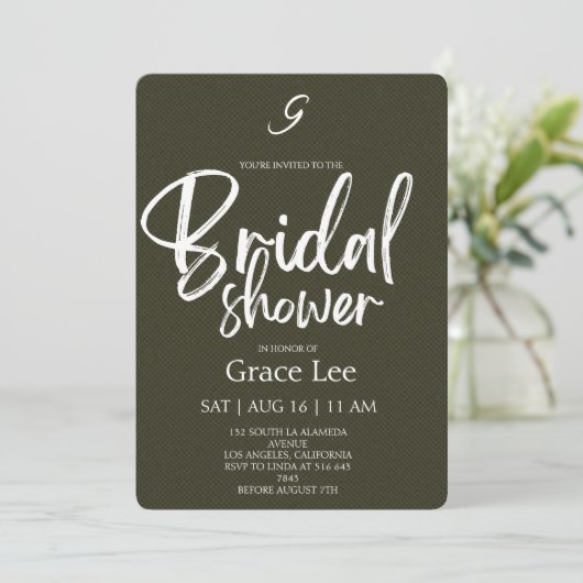 Rustic Denim Bridal Shower Invitation Kaart (Staand voorkant)