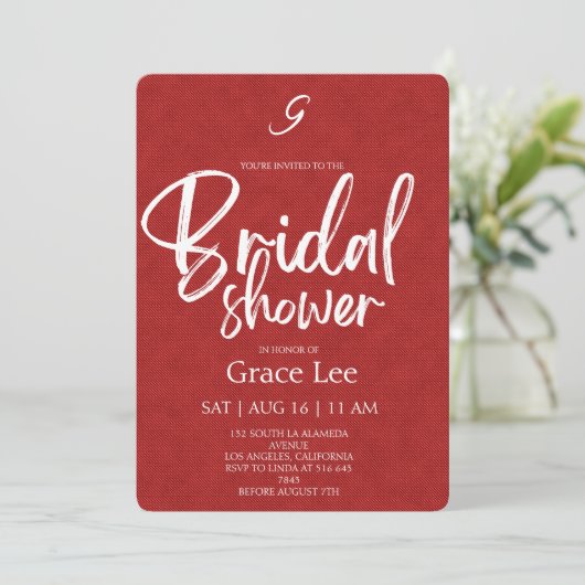 Rustic Denim Bridal Shower Invitation Kaart (Staand voorkant)