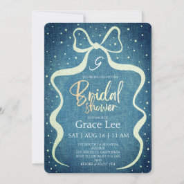 Rustic Denim Bridal Shower Invitation Kaart
