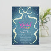 Rustic Denim Bridal Shower Invitation Kaart (Staand voorkant)