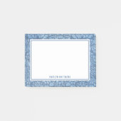 Rustic Denim Damask Jeans Texture Name Post-it® Notes (Voorkant)