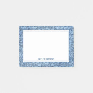 Rustic Denim Damask Jeans Texture Name Post-it® Notes