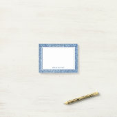 Rustic Denim Damask Jeans Texture Name Post-it® Notes (Op bureau)