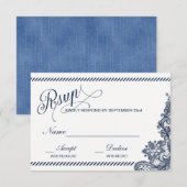 Rustic Denim en Lace RSVP (Voorkant / Achterkant)