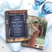 Rustic Denim Handwritten Country Cowboy Wedding Kaart