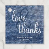 Rustic Denim houdt van bedankt blauw Land Weddensc Bedankjes Labels (Voorkant)