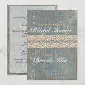 Rustic Denim Lace Bridal Shower Kaart (Voorkant / Achterkant)
