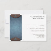 Rustic Denim, Lace & Leather Wedding RSVP-kaart RSVP Kaartje (Achterkant)