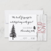Rustic denne bruiloft RSVP (Voorkant)