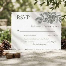 Rustic denne tak trouw RSVP antwoord Briefkaart