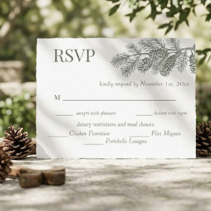 Rustic denne tak trouw RSVP antwoord Briefkaart