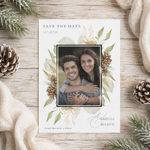 Rustic Denneappel Groene Foto Save the Date