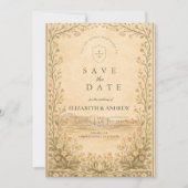 Rustic Desert Botanical Celebration Save The Date (Voorkant)