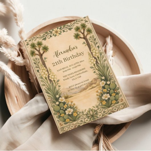 Rustic Desert Botanicals Birthday Kaart