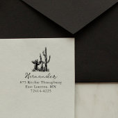 Rustic Desert Cacti Script Return Address Rubberstempel