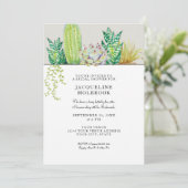 Rustic Desert Cactus Vrijgezellenfeest Waterverf Kaart (Staand voorkant)