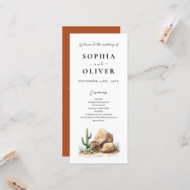 Rustic Desert Cactus Waterverf huwelijksprogramma