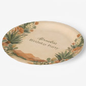 Rustic Desert Florals Birthday Papieren Bordje (Gekanteld)
