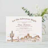 Rustic Desert laat het avontuur beginnen met Baby  Kaart (Staand voorkant)