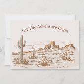 Rustic Desert laat het avontuur beginnen met Baby  Kaart (Achterkant)