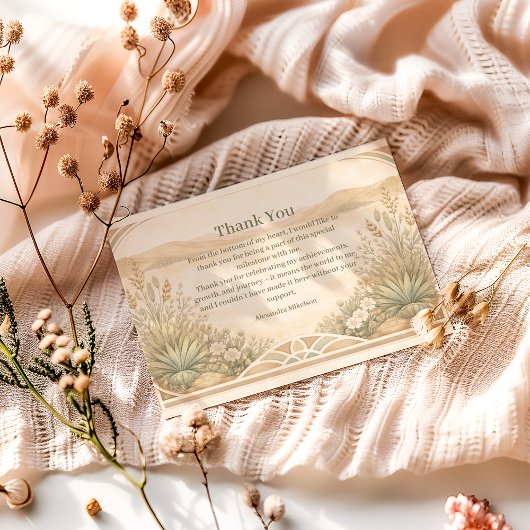 Rustic Desert Meadow Birthday Bedankkaart