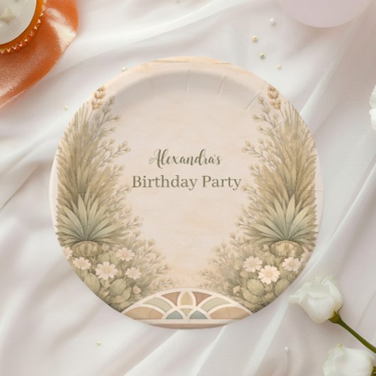 Rustic Desert Meadow Birthday Papieren Bordje