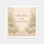 Rustic Desert Meadow Birthday Servet (Voorkant)
