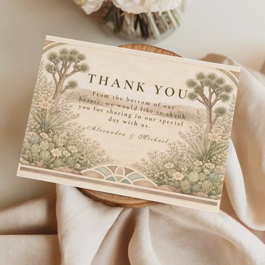 Rustic Desert Meadow Wedding Bedankkaart