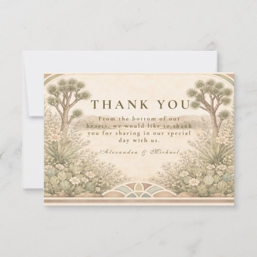 Rustic Desert Meadow Wedding Bedankkaart (Voorkant)