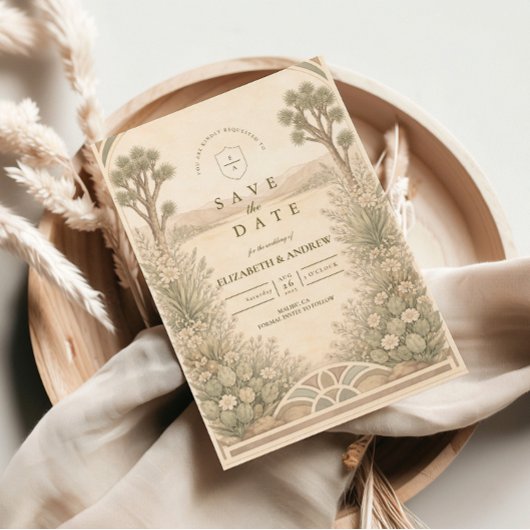 Rustic Desert Meadow Wedding Save The Date