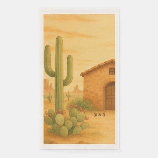 Rustic Desert Southwest Boho bruiloft Servet (Voorkant)