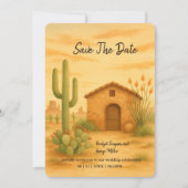 Rustic Desert Southwest Boho Wedding Save the Date Kaart (Voorkant)