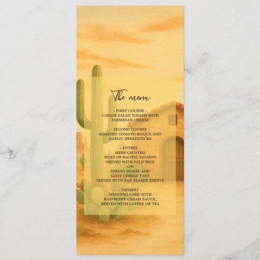 Rustic Desert Southwest Terracotta bruiloft Programmakaart (Voorkant)
