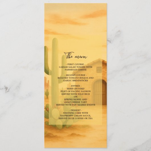 Rustic Desert Southwest Terracotta Trouwdiner Programmakaart (Voorkant)