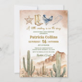 Rustic Desert Succulent Cactus Baby shower Kaart (Voorkant)