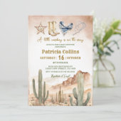 Rustic Desert Succulent Cactus Baby shower Kaart (Staand voorkant)