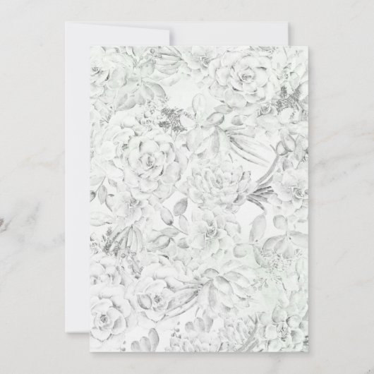 Rustic Desert Succulent Wreath Wedding Uitnodiging (Achterkant)