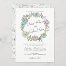 Rustic Desert Succulent Wreath Wedding Uitnodiging
