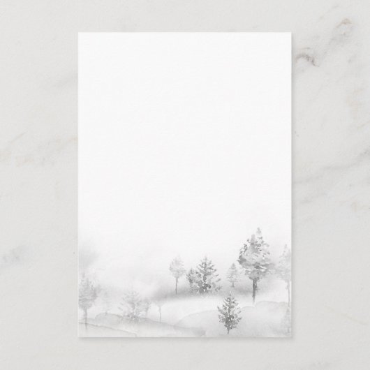 Rustic Destination Winter Mountain Detalles Informatiekaartje (Achterkant)