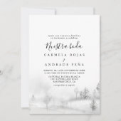 Rustic Destination Winter Mountain Nuestra Boda Kaart (Voorkant)