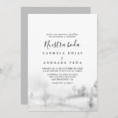 Rustic Destination Winter Mountain Nuestra Boda Kaart (Voorkant / Achterkant)